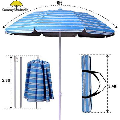 China Outdoor Minimalist SUNDAY Fiberglass Ribs Folding Beach Umbrella for sale