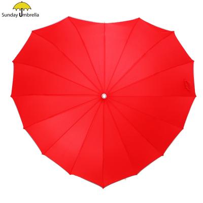 China All in 1 Unique SUNDAY Design Heart Shape Wedding Umbrella for sale