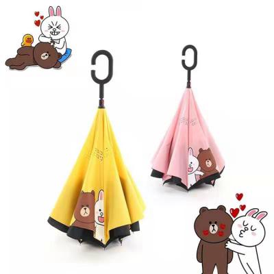 China Custom Minimalist Sunday Logo Prints Automatic Portable Waterproof Reverse Small Kids Umbrella for sale