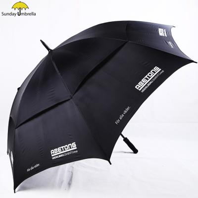 China Pongee SUNDAY Custom Logo Golf Double Layer Windproof Umbrella for sale