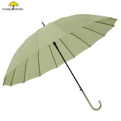 China SUNDAY Minimalist 16K Long Handle Japanese Automatic Matcha Long Matcha Umbrella Small Color Straight Pure Simple Single Handle Umbrella Umbrella for sale