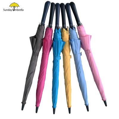 China Minimalist SUNDAY Fiberglass Windproof Frame Waterproof Canopy Vented Upright Golf Rain Stick Umbrella for sale