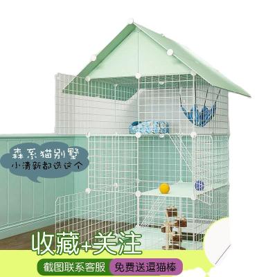 China Large new mechanical three-tier cage villa folding household wash cage can judge the cat's litter basin large for sale