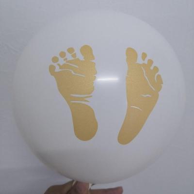 China Promotional Unicorn Baby Toy 100 Units / Bag Oh Baby Shower Heart Foot Balloon Print For Party Baby for sale