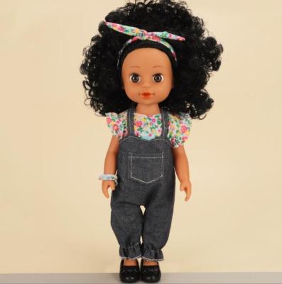 China MODEL TOY 14 Inch African American Doll Stand Lovely For Girls Birthday for sale