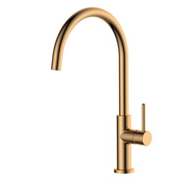 China 180 Degree Rotation Rose Gold Faucets Hot And Cold Water Metered Kitchen Faucet Handle Single Brass Sink Faucet for sale