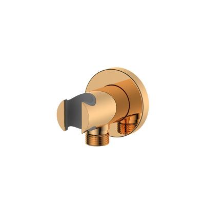 China Contemporary Rose Gold Shower Holder Brass Connector and Shower Faucet Wall Outlet Elbow Hardware Home Fitting for sale