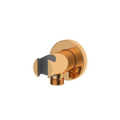 China Rose Gold Contemporary Brushed Round Shower Water Outlet Wall Mounted Accessory Elbow And Mounting Joint Hardware for sale