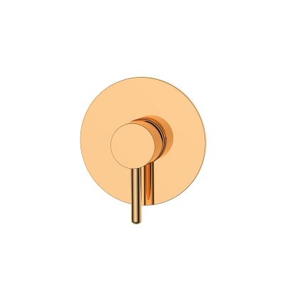 China Without Slide Bar Rose Gold Round Wall Mounted Shower and Bath Mixer Handle 4 Ways Hidden Single Bath Hardware Sets for sale