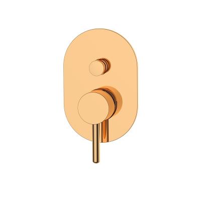 China Without Slide Bar Rose Gold Concealed Round Single Bathtub Handle Shower Diverter Trims Shower Set And Shower Faucet for sale