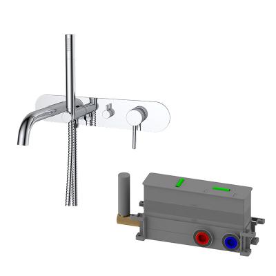 China Without Slide Bar High Quality Design Concealed Shower Set Wall Mounted Bathroom Faucet Mixer Professional Manufacturer for sale