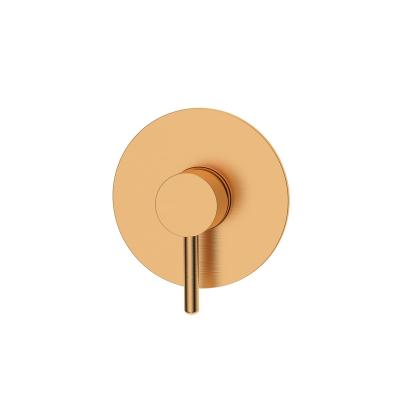 China Slide Barless Brushed Rose Gold Bath Hardware Sets Hidden Round Handle 4 Ways Shower System Single Diver Faucet for sale