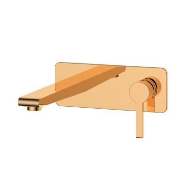 China Rose Gold Brass Concealed Hot Water Taps Wall Mounted Metered And Cold Faucet With Single Spout Handle Basin Faucet for sale