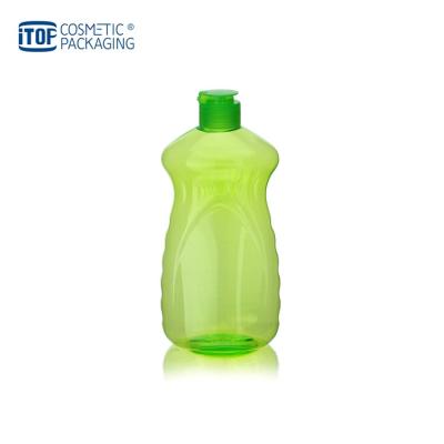 China Household TB-GCS500 Laundry Dishwashing Detergent Bottle 500ml Green Empty Dishwashing Kitchen Liquid Plastic Bottle 500ml Screw Cap for sale