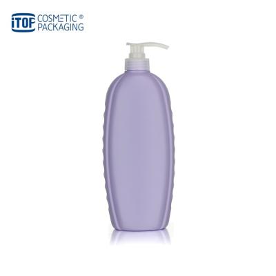 China High Quality Shampoo 1000ml Pump Bottle QUARTERBACK-GCF1000 1 Liter Purple Empty HDPE Bottle Plastic Shampoo Bottle 1 Liter For Liquid Soap for sale