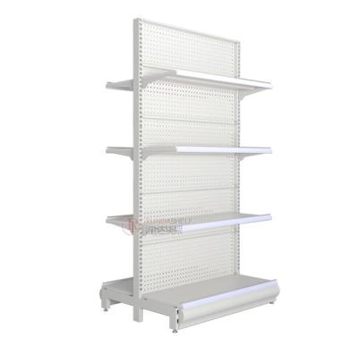 China Single Sided Modern Double Shelf / Single Side Supermarket Shelving , Steel Shelves Supermarket Used Rack Display for sale