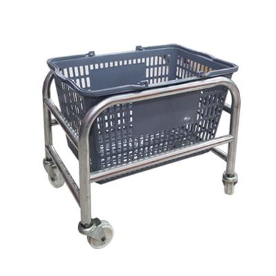 China 1)Supermarket 2)stores Guangzhou Deduohe stainless steel shopping basket base rack use for supermarket groceries to storage baskets for sale