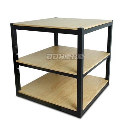 China Colorful Supermarket Promotion Table Display Table Wooden 3-Layer Wood+steel DDH Wood for sale