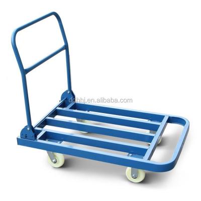 China Warehouse hot sale platform truck foldable plastic hand cart cart with competitive price for sale