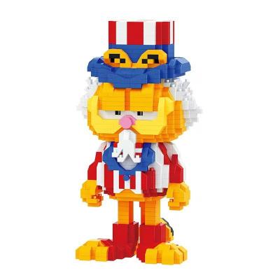 China Building Toy Garfield Micro Particle Building Blocks Interleaved Educational Toy Hand Model Toy Ornaments for sale