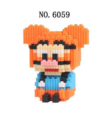 China Mini cartoon toy micro 3D puzzle building blocks diy legoing animal series mini and eeyore cartoon characters building blocks for sale