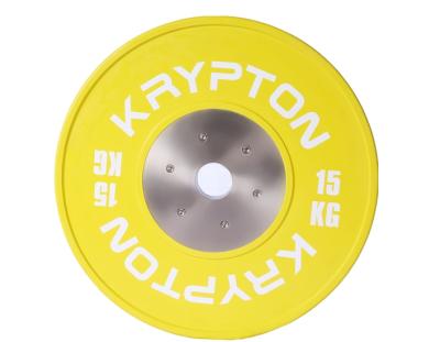 China Weightlifting Color Competition Weight Plate 15kgs Krypton Color Competition Plate for sale