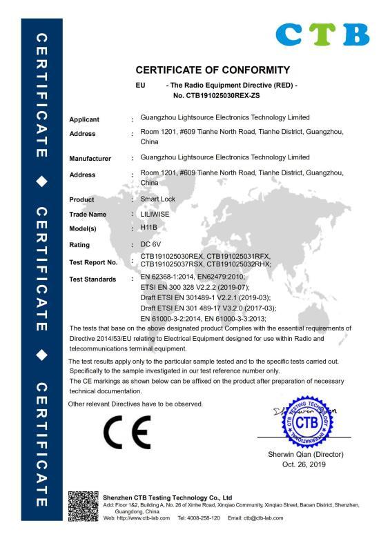 CE - Guangzhou Lightsource Electronic Technology Limited