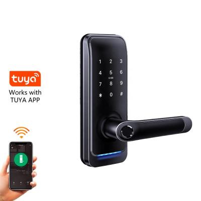 China TTLock WiFi Waterproof Zinc Alloy Smart Fingerprint Lock Door Lever Home Door Lock for sale