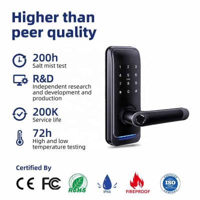 China BLE/WiFi/Fingerprint/Card Tuya APP WiFi Fingerprint Door Lock Digital BLE Biometric Lock for sale