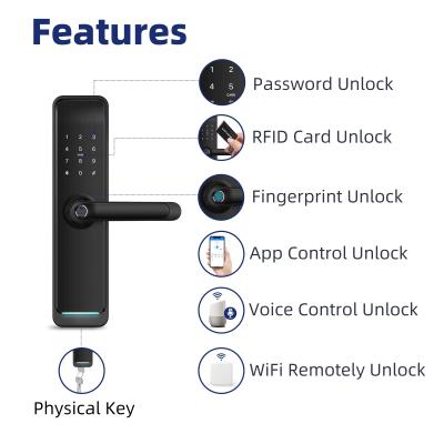 China Zinc Alloy Digital Ttlock Wifi Smart Fingerprint Lock Smart Home Factory Price Keyless Door Lock for sale