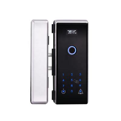 China Commercial Department Amazon Smart Glass Door Lock Hot Selling Frameless Biometric Fingerprint for sale