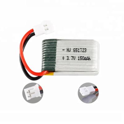 China High Energy Density 651723 3.7V 150mah Mini Lipo Drones Battery For RC Rechargeable Helicopter for sale