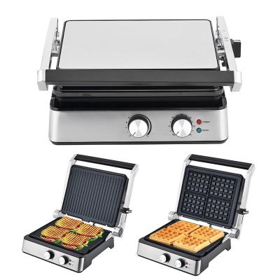 Cina 4 fette Griglia elettrica con piatti staccabili waffle maker Sandwich Panini Press Griglia a contatto 2200W piatti intercambiabili in vendita