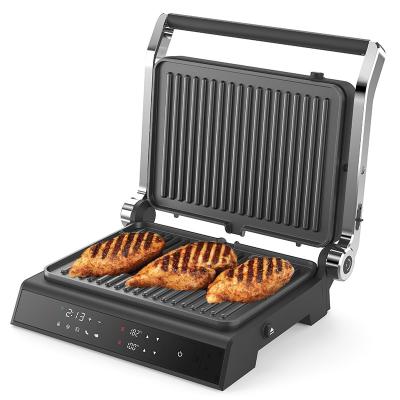 Cina Piatto staccabile BBQ Panini Press Grill Griddle Grill interno senza fumo con touch screen a LED Grill a contatto digitale in vendita