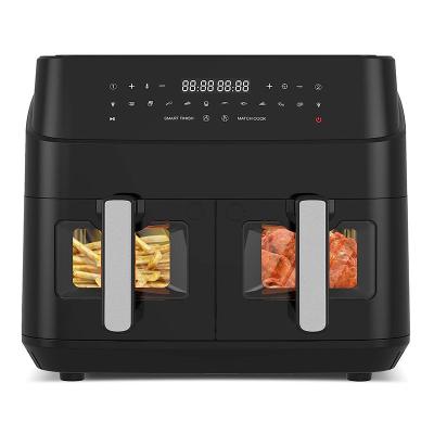 China 9L Dual Basket Air Fryer com Janela de Vidro 2600W Smart Digital Dual Zone Air Fryer à venda