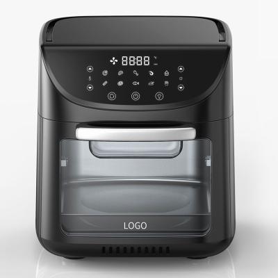 China Frigorífico de aire digital de 1800W Frigorífico de aire caliente Smart Touch Screen 12L Frigorífico de aire sin aceite Horno en venta