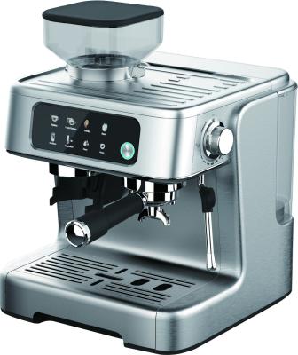 China 20 Bar Italian Express Espresso Machine Brushed Stainless Steel Housing for sale