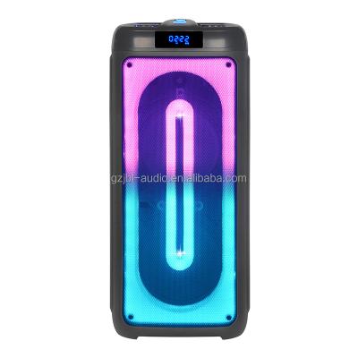 China LED Flashing Light Dual 8 Inch Full Range Speaker LED Light Running Portable Boombox HiFi Speaker NDR-1088 for sale