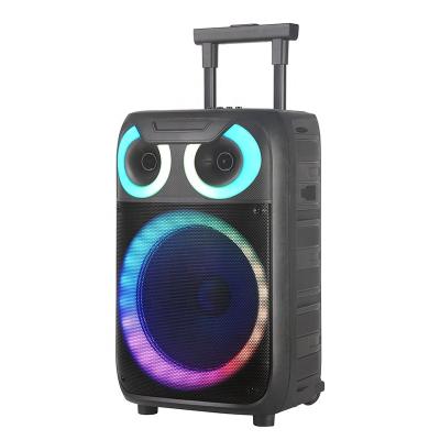 China NDR Wireless Radio 15 Inch DJ Portable Outdoor Party Multifunction BT Cart Speaker With Light for sale