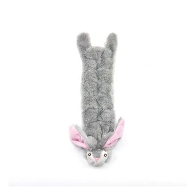 China Stocked Natural Chew Toys Shape Of A Rabbit Squeaker Pet Plush Dog Toy JE220001 for sale