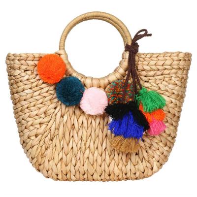 China Cluth Straw Straw Wallet Pp Big For Purchasing Bohemian Bow Handmade Bohemian Bag Bohemian Bag Dry Bags Handwoven Net Sea for sale