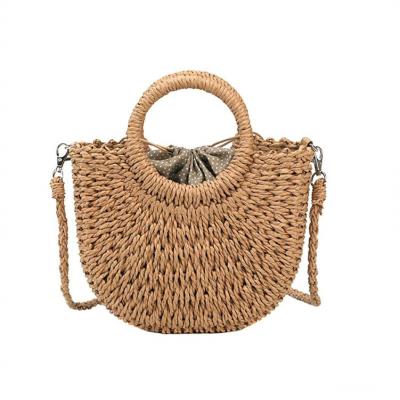 China Bohemian Woven Tote Bag Weighting Clutch With Clasp Square Bags For Women Straw Inner Lining Purses 2022 Moq 1 Piece for sale