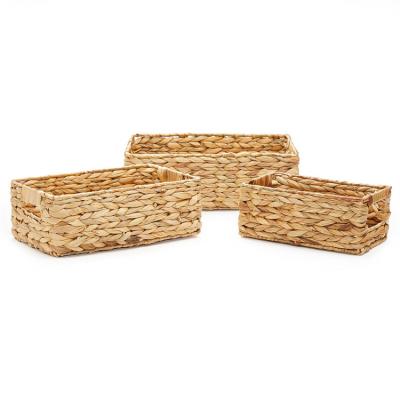 China Sustainable Basket Straw Woven Hyacinth Box Baskets Water Diy Handwoven Set Big Storage Gift Watergrass High Jute Sets Yarn Tiny Tall Mini for sale