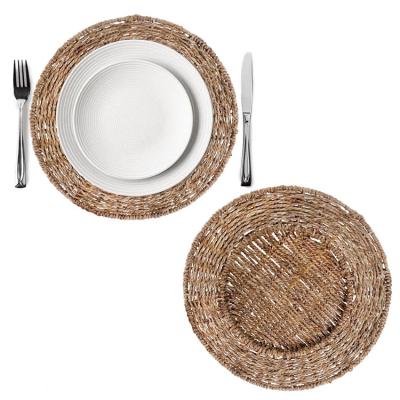 China Sustainable Dish Decoration For Living Room Round Rustic Charger Plates Sets Wedding Set Orange Mirror Luxary Weddings for sale