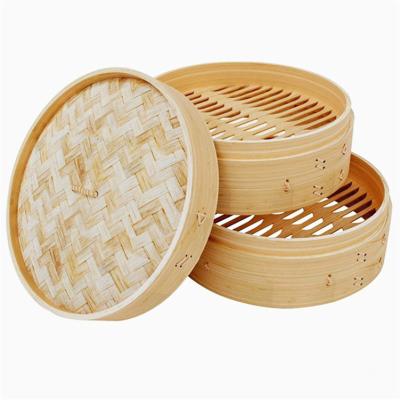 China Facorable Price Food Steamer Factory Stocked Bamboo For Sale Handmade Steaming Kit Kids High Quality Basket Steamers for sale