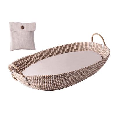 China Bamboo Changing Rack Stocked Mats For Babies Wicker Basket Station Baby Protector With Liner Baskets Kids Toys Newborn Storage for sale