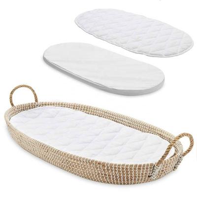 China 100% Woven Changing Bedside Changing Nappy Small Cotton Rope Vegetable Plankton Plant Plankton 100 Woven Cute Oval Folding Foldable Baby Gift Basket for sale