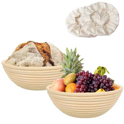 China Sourdough Starter Container 10Inch Bread Proofing Basket Round 16*6Cm Banneton 21*7Cm Stocked 8Inch Baskets Baking Tools Gift Set Eco for sale