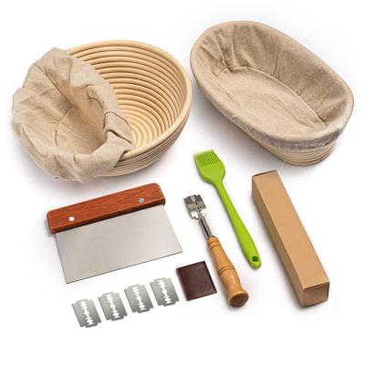 China Sour Stored Bowl Cloth Bread Tool Dough Basket Rolls Bread Basket Cane Riser Tools Loaf Oval Bakers Cloth Bakingbasket Banetton Set for sale