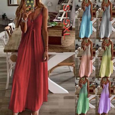 China Women's Breathable Anti-Wrinkle Anti-Wrinkle Spring And Summer Elegant Sling Casual Silk Cool Wiping Dress for sale